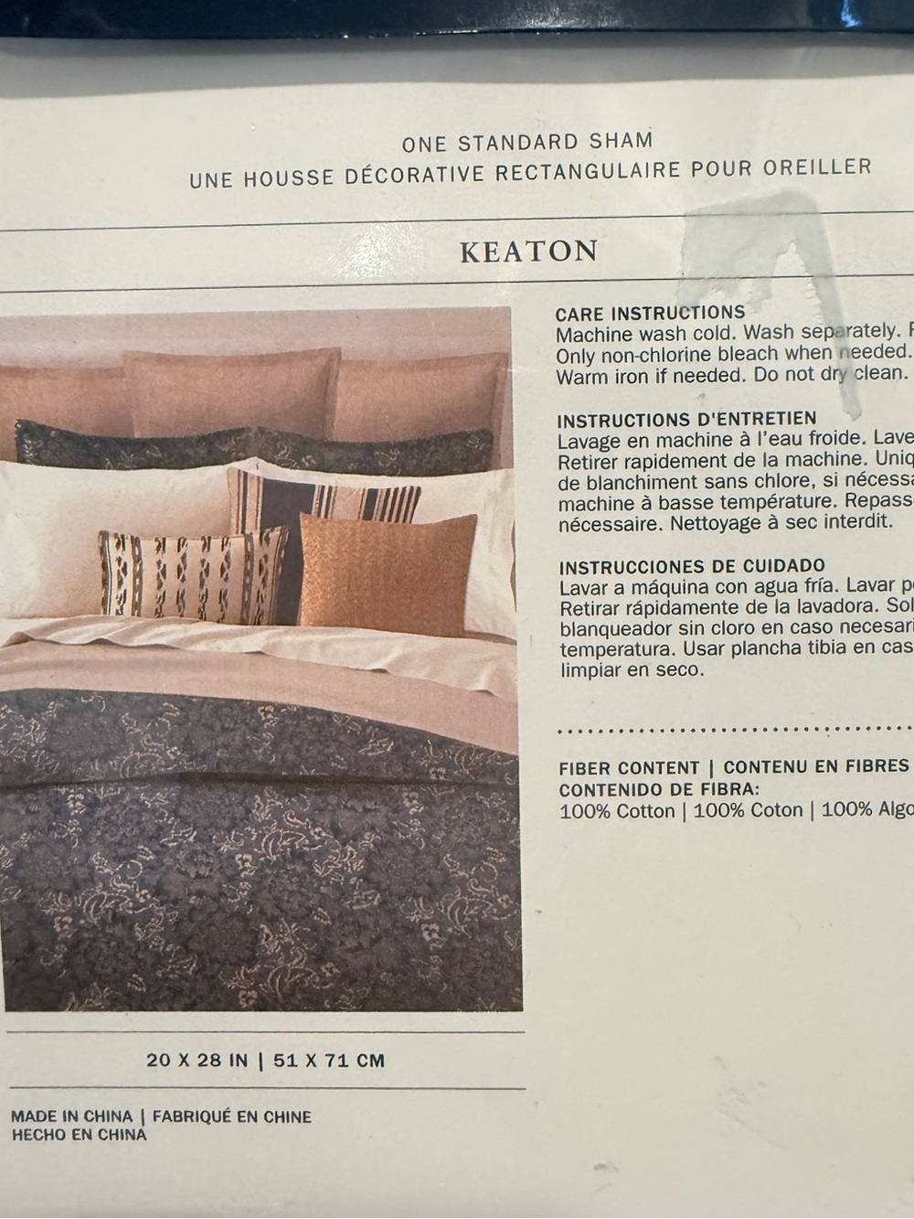 RALPH LAUREN KEATON DEEP INDIGO BLUE FLORAL COTTON STANDARD PILLOW SHAM $145 NWT - Picture 8 of 10